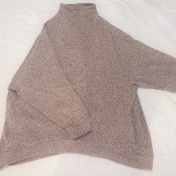 Free People Mock Neck Pocketed Sweater Pink - Picture 3 of 8